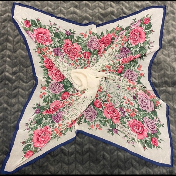 Accessories - Vintage! Yves Saint Laurent Floral Scarf/Wrap